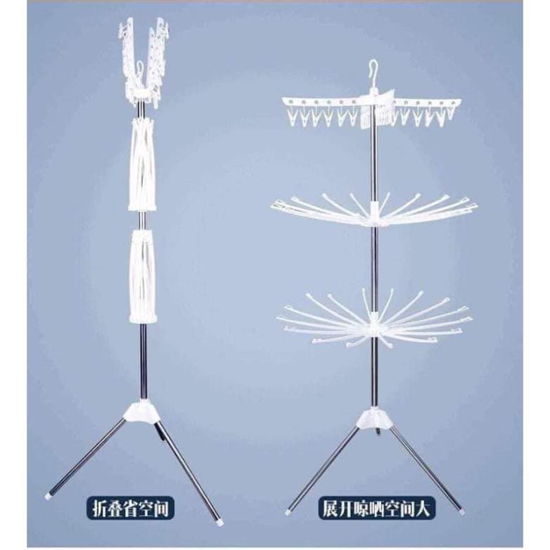 Cây Phơi Quần Áo khung Inox 3 Tầng Cho Bé Thông Minh