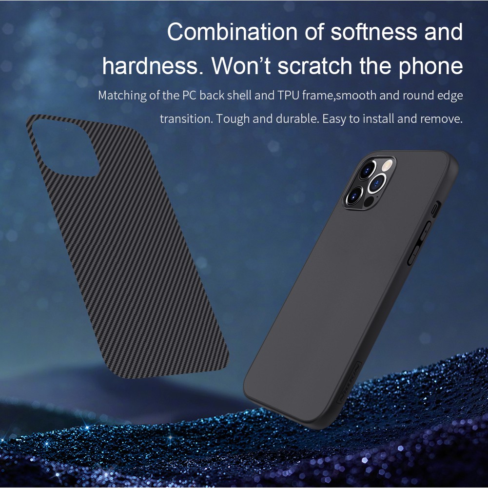 Ốp điện thoại NILLKIN bằng sợi tổng hợp cứng sang trọng thích hợp cho Iphone 12 Pro Max / 12 Pro / 12 Mini