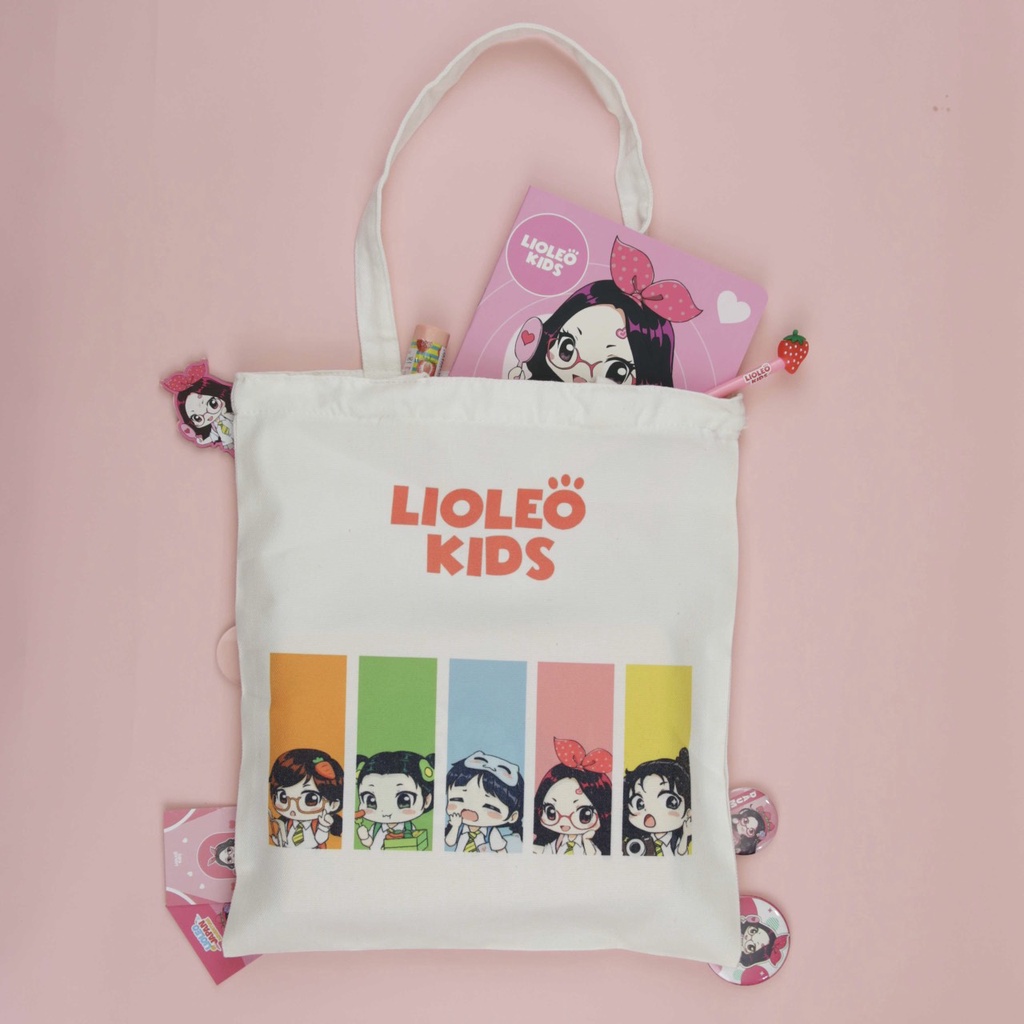 Túi Vải Canvas Lioleo Kids 38x38cm có khóa kéo