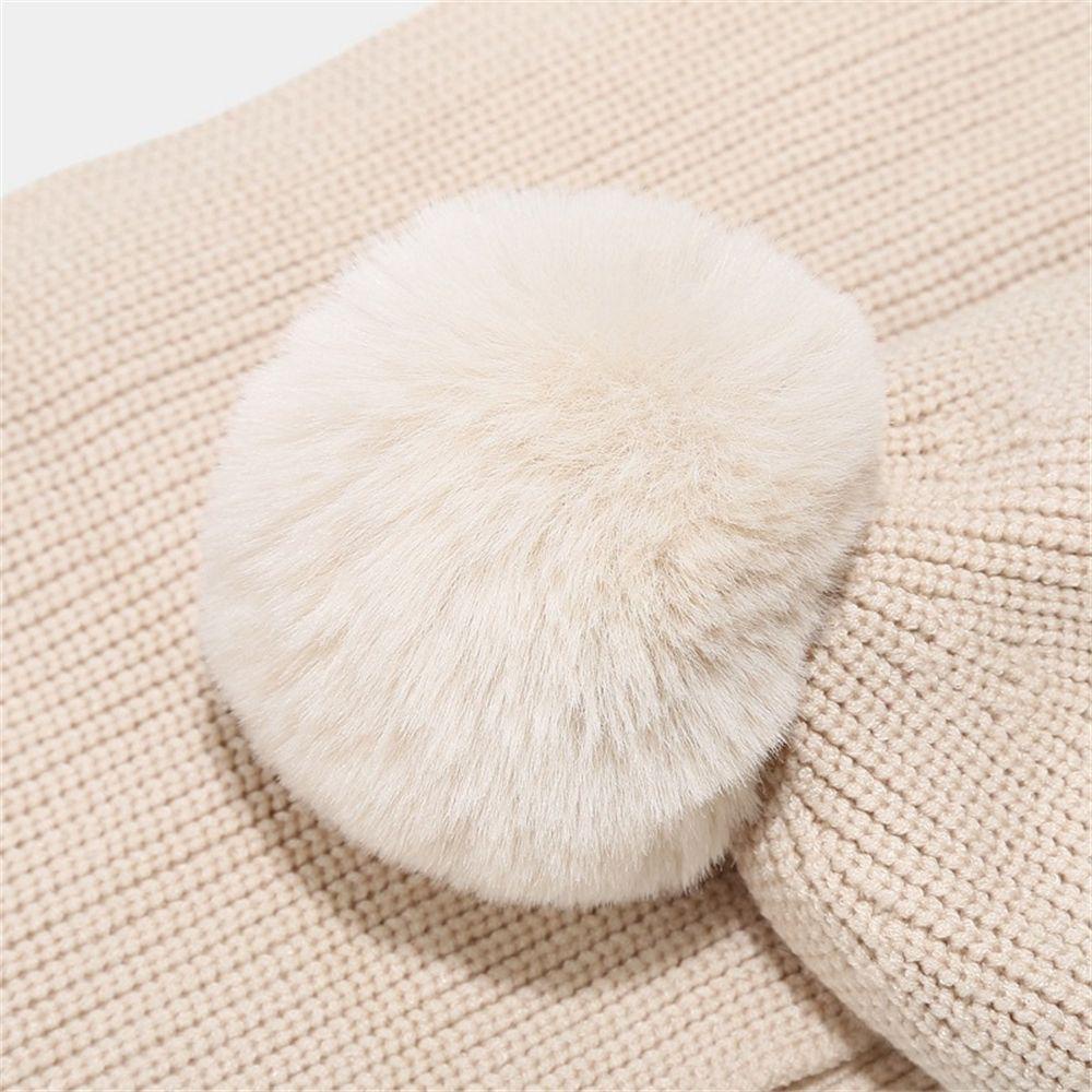 Set Mũ beanie Kèm Găng Tay Dày Dặn Giữ Ấm Mùa Đông Có Thể Chạm Màn Hình Cảm