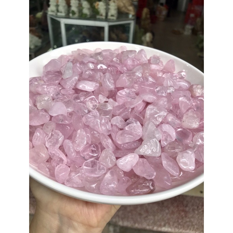 01kg đá vụn hồng mài bóng(SALE)