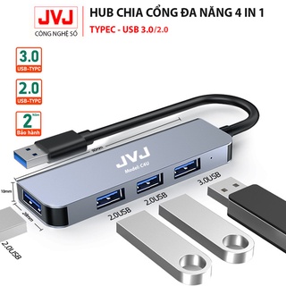 Mua Hub USB typec C4 JVJ 4 trong 1 cổng chuyển đổi chia cổng Type-C/USB sang USB 3.0/2.0 cho MacBook laptop - Bảo hành 2 năm