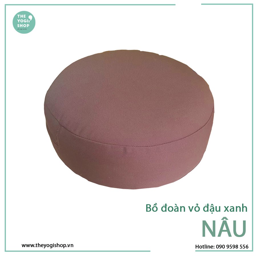 Bồ Đoàn (Đệm) Ngồi thiền Vỏ Đậu Xanh The Yogis' Shop - Kích thước: đường kính 25cm, cao 8cm