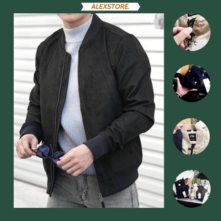 Áo khoác bomber  da lộn .Đảm bảo ae mê tít khi cầm áo lên. Chất da lộn mềm mượt, chống nước VNXK