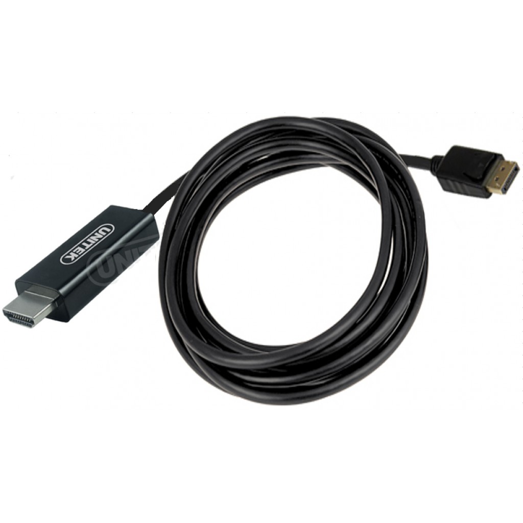 CÁp Displayport -> HDMI UNITEK Y5118CA , cáp chuyển từ máy tính cổng Displayport sang màn hình cổng HDMI dài 1.8m