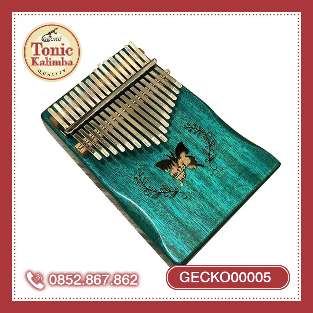 Đàn kalimba Tonic 17 phím gỗ tròn cứng Nga nguyên khối Mahagony GECKO000058 -Hàng chính hãng