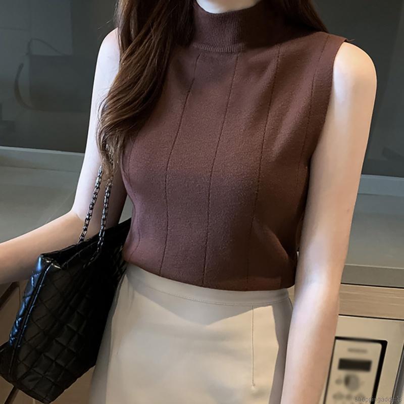 Áo Dệt Kim Cổ Lọ Màu Trơn Thời Trang Hàn Quốc Cho Nữ | BigBuy360 - bigbuy360.vn
