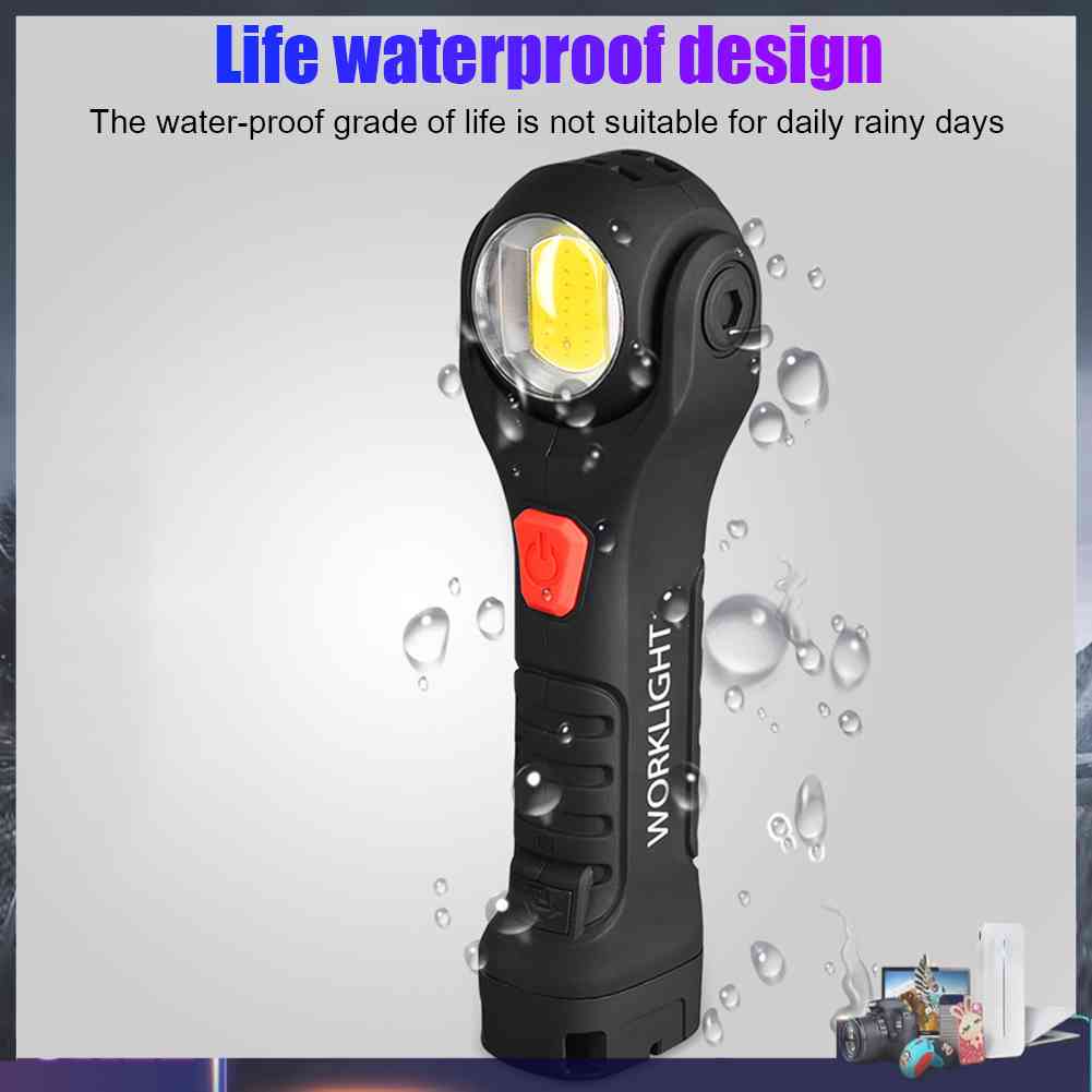 Đèn Pin LED COB T6 1200 Lumens Có Nam Châm Sạc Cổng USB Dùng Làm Việc Ngoài Trời