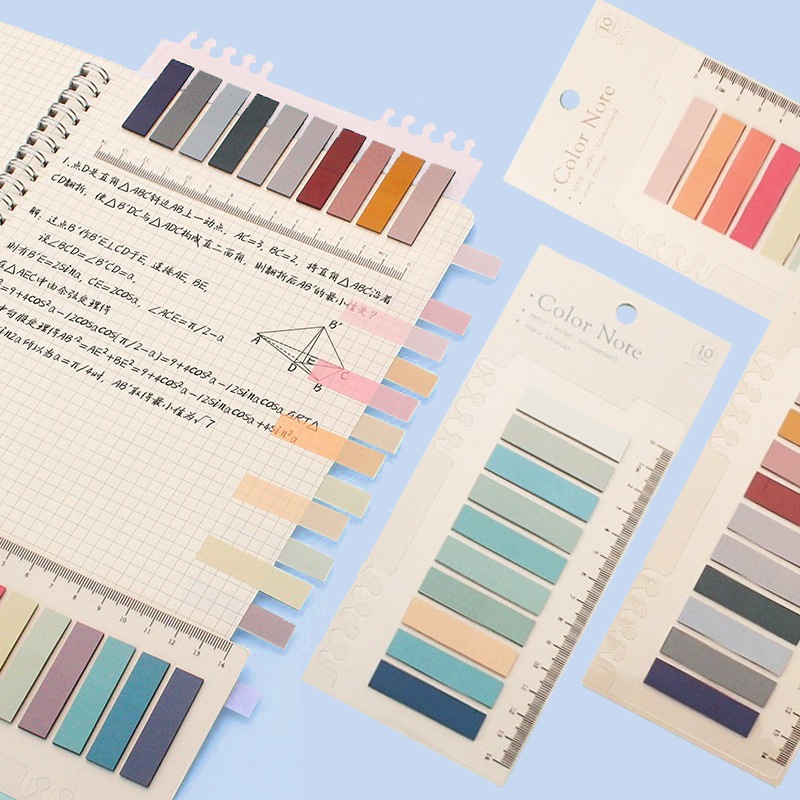 Miếng Dán Ghi Chú Màu Trong Suốt Kiểu Retro Morandi Note