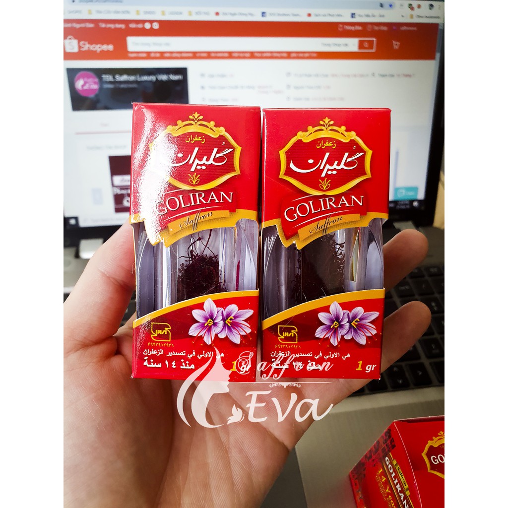 1gr Saffron Nhụy Hoa Nghệ Tây Full Box Chính Hãng Thương Hiệu Goliran loại 1 Negin