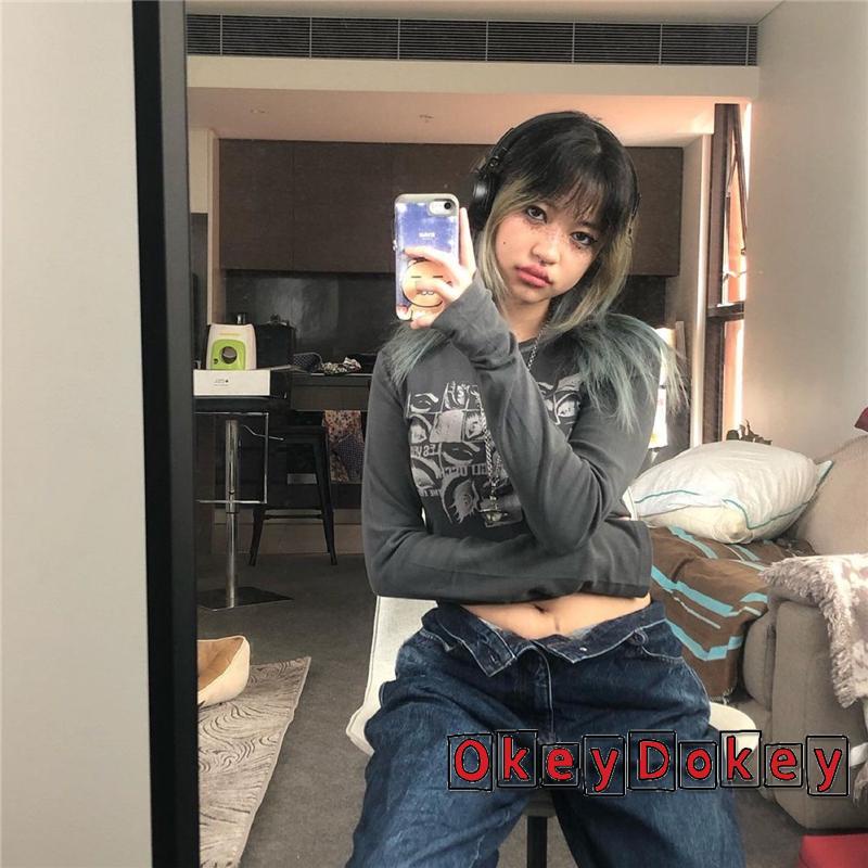 Áo croptop nữ tay dài cá tính thời trang