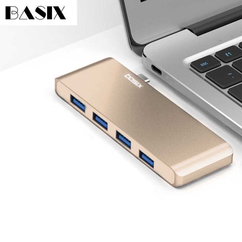 Bộ Chia 4 Cổng Usb 3.0 Hub Usb 3.1 Type C Bằng Nhôm Cho Macbook