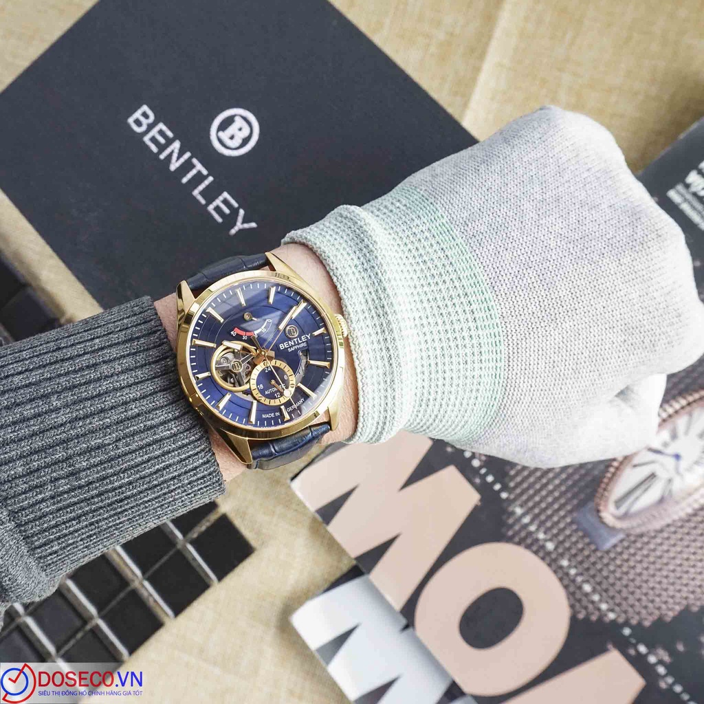 Đồng Hồ Nam Bentley Mặt Hề BL1831-15MKNN-AMK-GL-X Chính Hãng Kính Sapphire, Dây Da Cao Cấp, Chống Nước Tốt