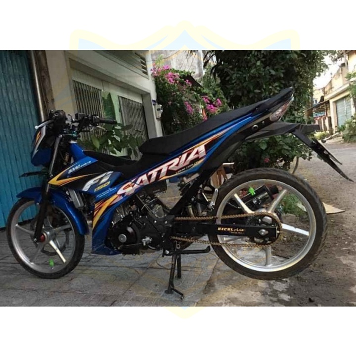 ( Quí khách vui lòng mang ra tiệm cho thợ dán ) Tem satria fi sấm sét xanh