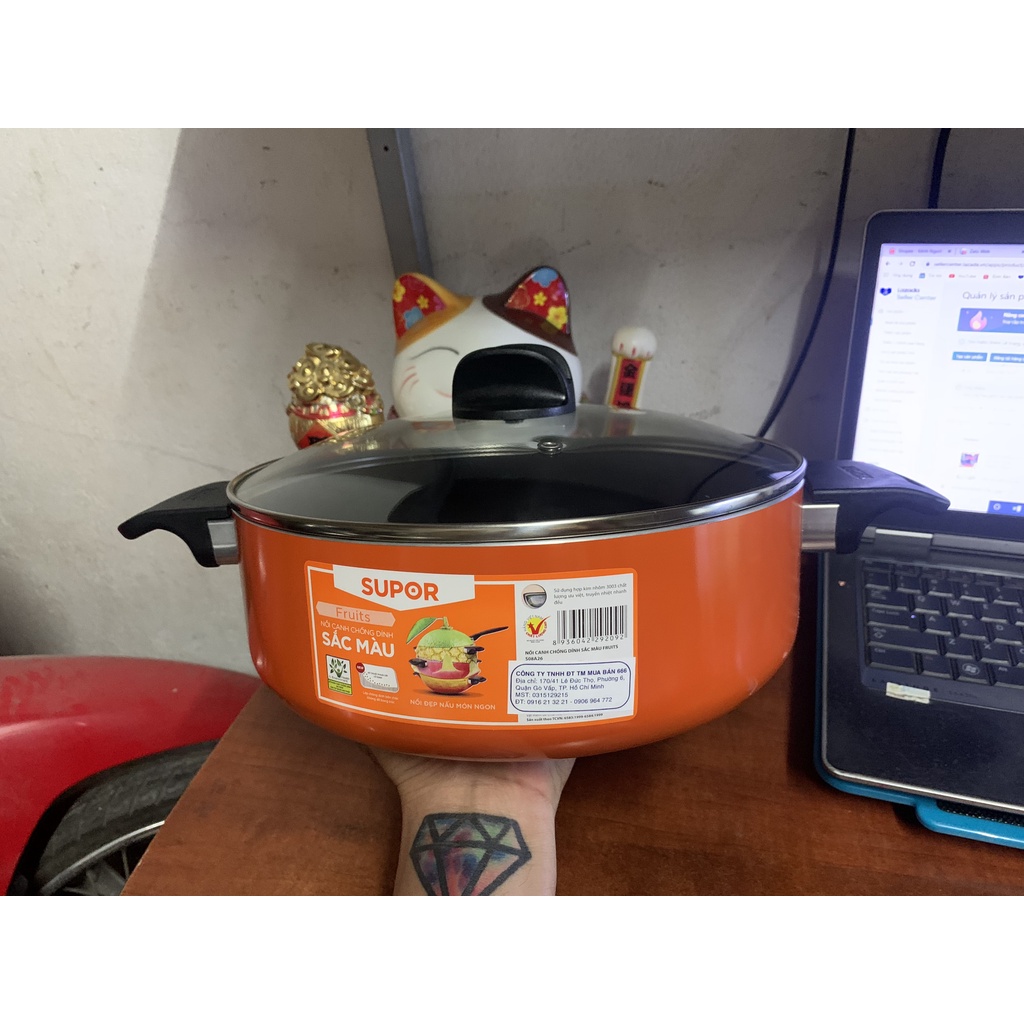 Nồi lẩu chống dính sắc màu Supor S08A26 /26cm