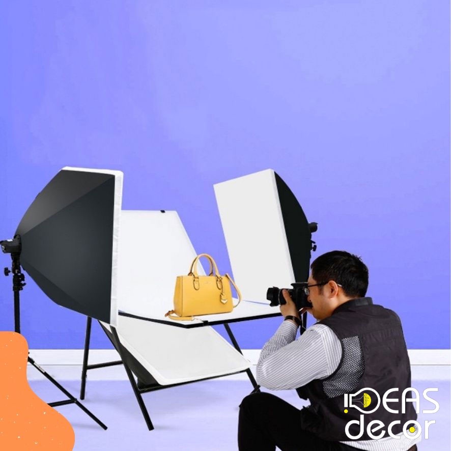 Bộ đèn Softbox Studio 4 chuôi - Đạo cụ chụp hình, trợ sáng background - Ideas Decor