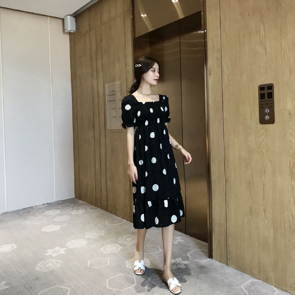 Women's Fashion  Wave point Dress Short Sleeve Elegant Dress | BigBuy360 - bigbuy360.vn