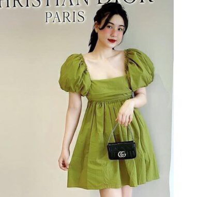 TT 40 - váy tiểu thư màu xanh cốm, , cột nơ sau lưng , cực hot | BigBuy360 - bigbuy360.vn