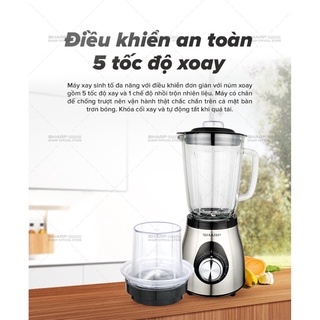 Máy Xay Sinh Tố Sharp EM-S155GV-ST 1.5L Cối Thủy Tinh