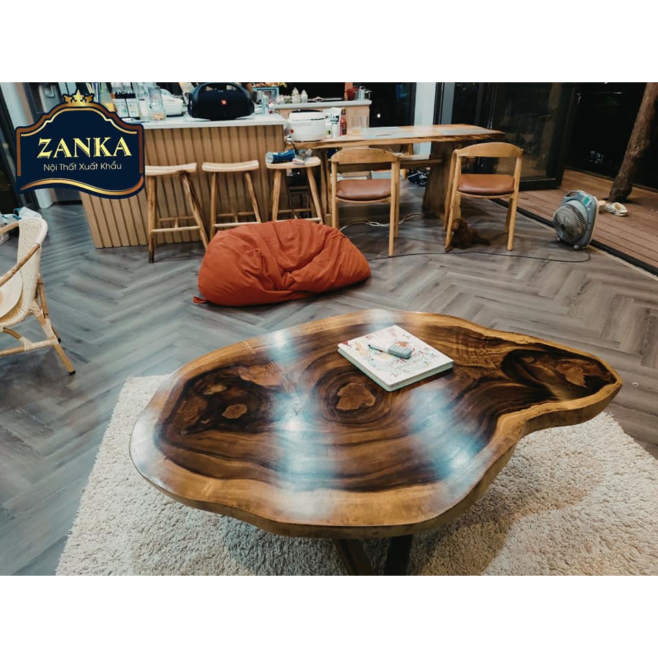 Bàn sofa bàn trà gỗ Me Tây Nguyên tấm Vĩnh Phúc