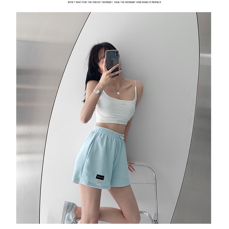 SUXI Quần Short Thể Thao Lưng Cao Ống Rộng Thời Trang Mùa Hè Cho Nữ