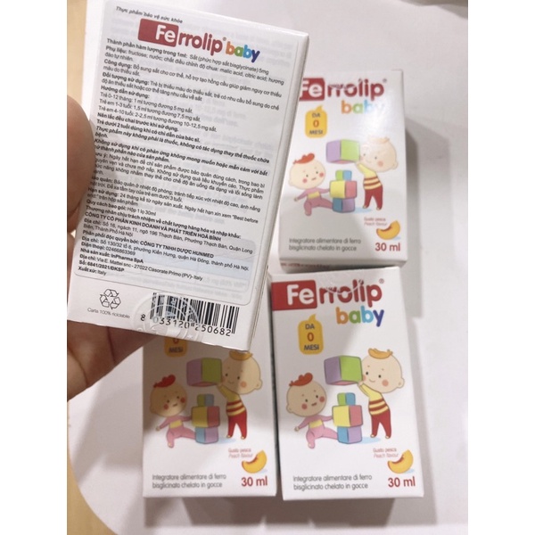 Vitamin bổ sung Sắt cho bé Ferrolip baby