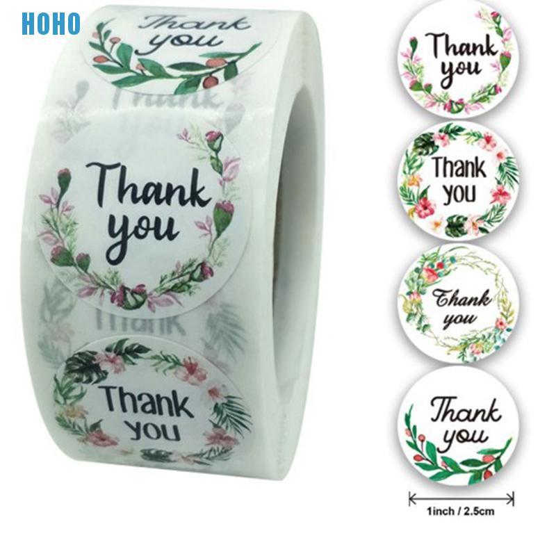 Cuộn 500 Sticker Chữ Thank You Dán Trang Trí Xinh Xắn
