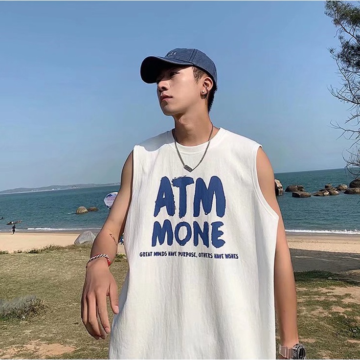 Áo Ba Lỗ Thể Thao Nam In Chữ Size M-5XL Phong Cách hip hop