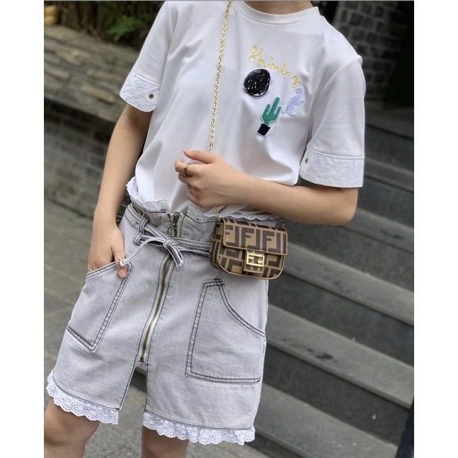 Túi Xách Rinni, Túi đeo chéo mini dáng chữ nhật khoá ngang nút hít kim loại vàng