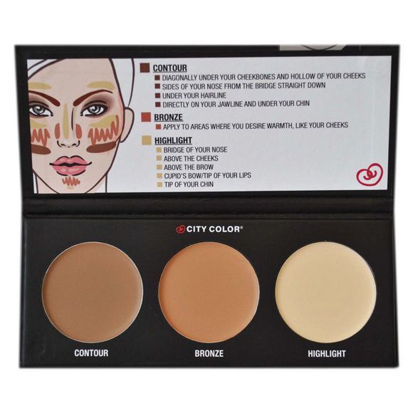 [ CHÍNH HÃNG ] Phấn Tạo Khối 3 Ô CITY COLOR CONTOUR EFFECTS PALETTE 1,35g