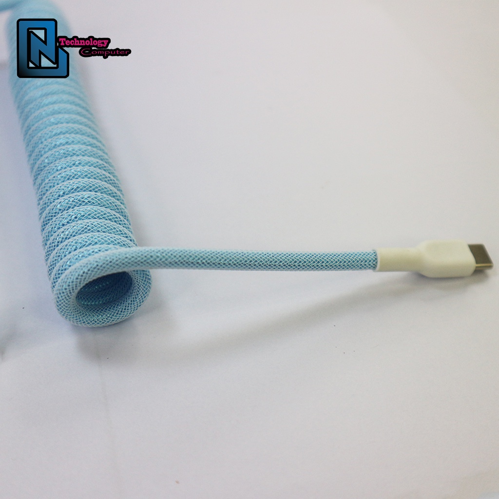 Dây USB A Type C Bàn Phím Cơ Sản Phẩm Handmade Dạng Xoắn Lò Xo Sử Dụng GX12
