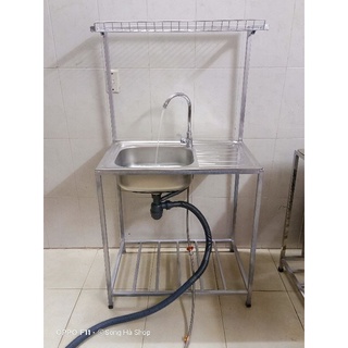 chậu rửa bát 1 hố có giá đỡ