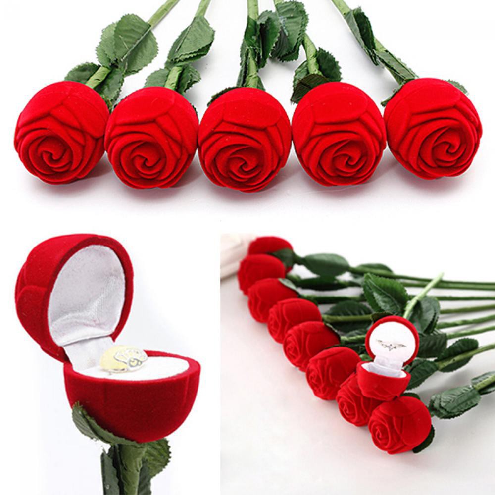 Hộp đựng nhẫn hình cây hoa hồng độc đáo
