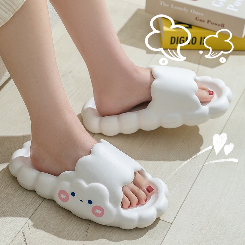 Dép lê nữ  , dép bánh mỳ quai ngang nữ hình mây xinh nhẹ mềm cực êm 101