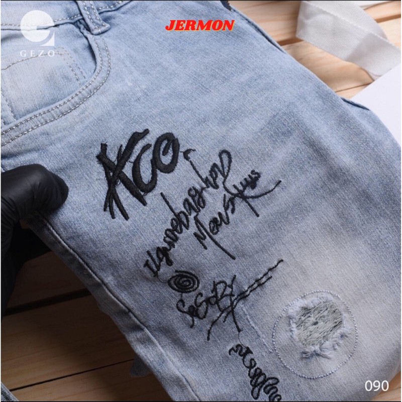 Quần Jean Nam Chất Bò Hàng VNXK Cao Cấp Đen Jogger AD090VP Co Dãn Mẫu Túm Ống Sành Điệu | BigBuy360 - bigbuy360.vn