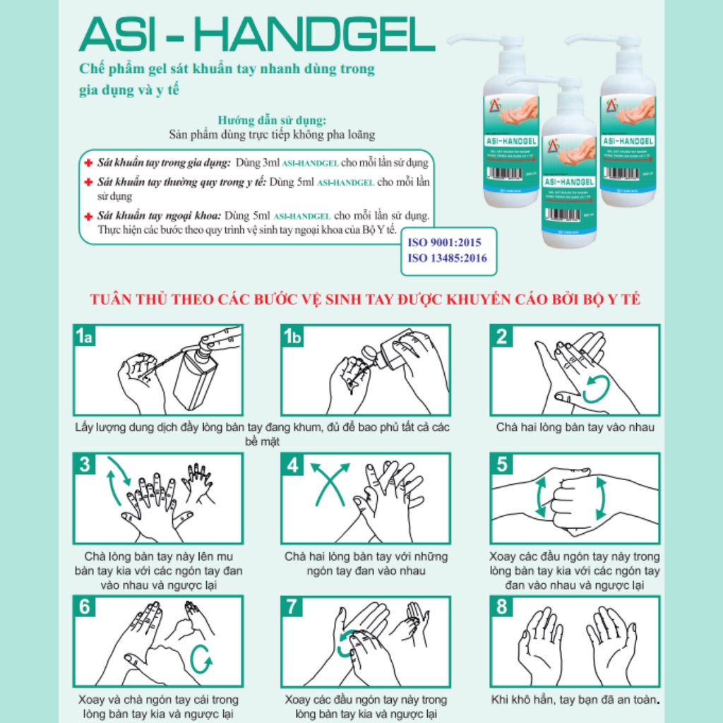 Gel rửa tay khô ASI HANDGEL 100ml (Chính hãng)