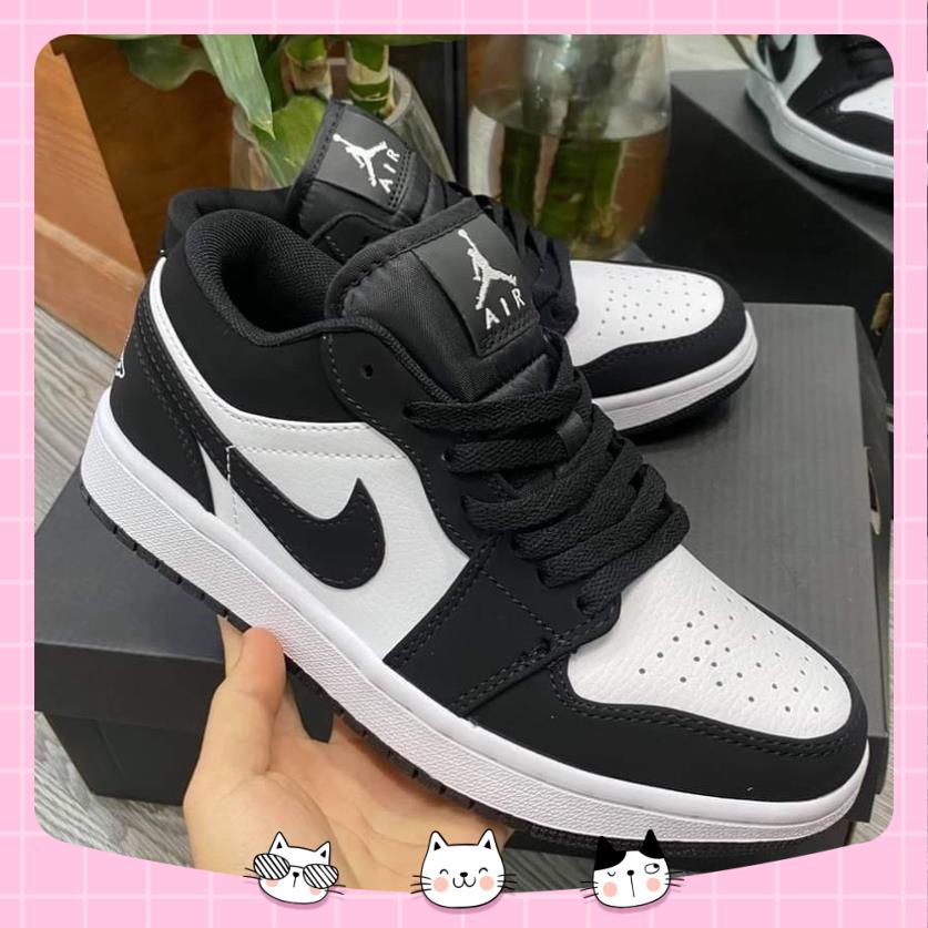 Giày thể thao Jordan 1 đen trắng cổ thấp, Giày JD low panda nam nữ siêu hot dễ phối đồ - Hàng chuẩn Full Box Bill