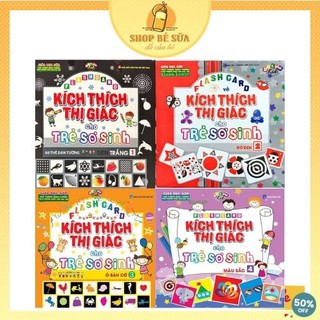 Flashcard Kích Thích Thị Giác Cho Trẻ Sơ Sinh 💖𝑭𝑹𝑬𝑬𝑺𝑯𝑰𝑷💖 Bộ 60 thẻ, 4 Tập, Kích Thước 21x21cm
