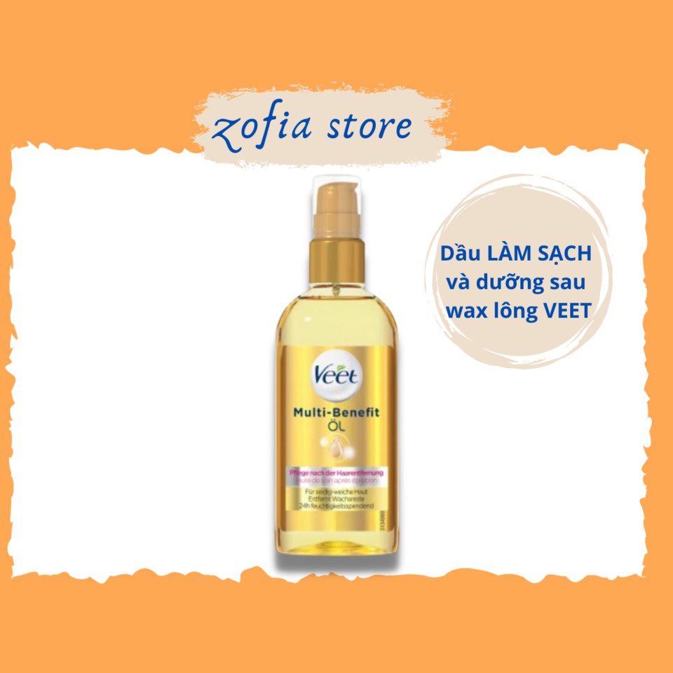 Dầu làm sạch cặn và dưỡng da sau wax lông VEET NỘI ĐỊA ĐỨC 100ML