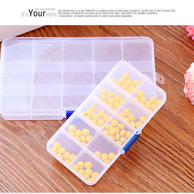 Hộp nhựa 10 ngăn trong suốt dùng để đựng đồ trang sức tiện lợi chất lượng cao
