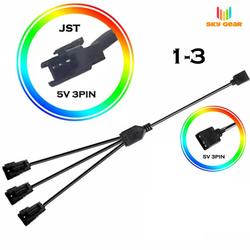 Dây cáp chuyển LED cổng 3Pin 5v ARGB sang 3Pin 5v Female