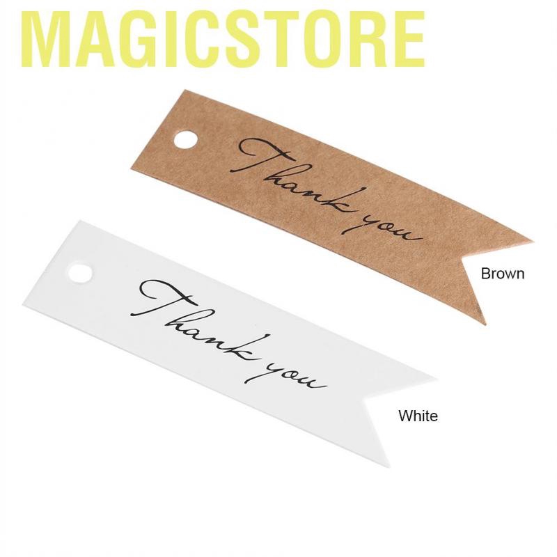 Magicstore 100pcs/lot Kraft Paper Hang Tag Gift Label Thankful Message Card (White)