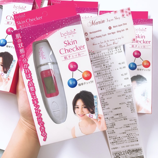 (Chuẩn Store Nhật) Máy Đo Độ Ẩm Da Belulu Nhật Bản Skin Checker sạc điện