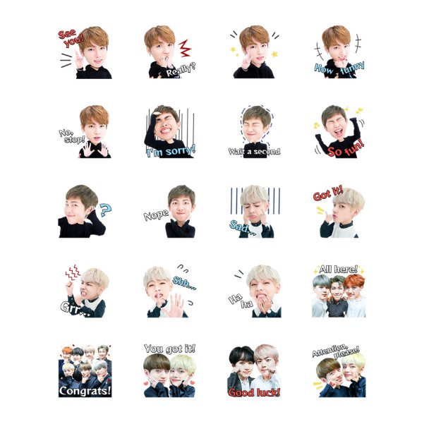 Bộ 40 sticker BTS - LLD013 (Ảnh shop tự chụp)