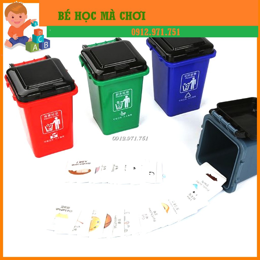 Bộ thùng rác đồ chơi – tập cho bé phân loại rác thải [ORDER]