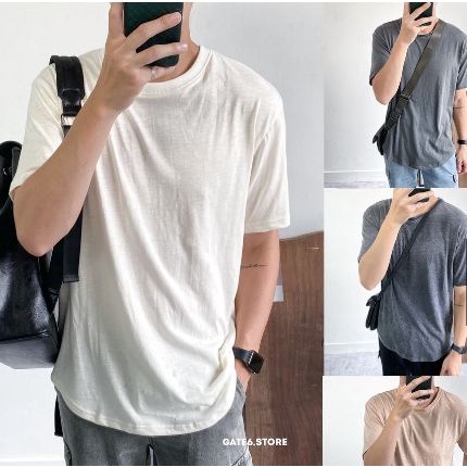Áo Phông Nam trơn, thun cổ tròn vải cotton xước 100% co giãn thoáng mát hàng xuất dư