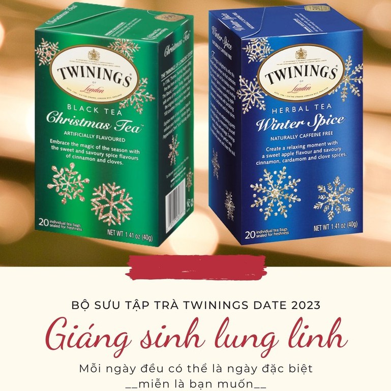 Trà Twinings trà đen Giáng sinh và Winter Spice date 2023