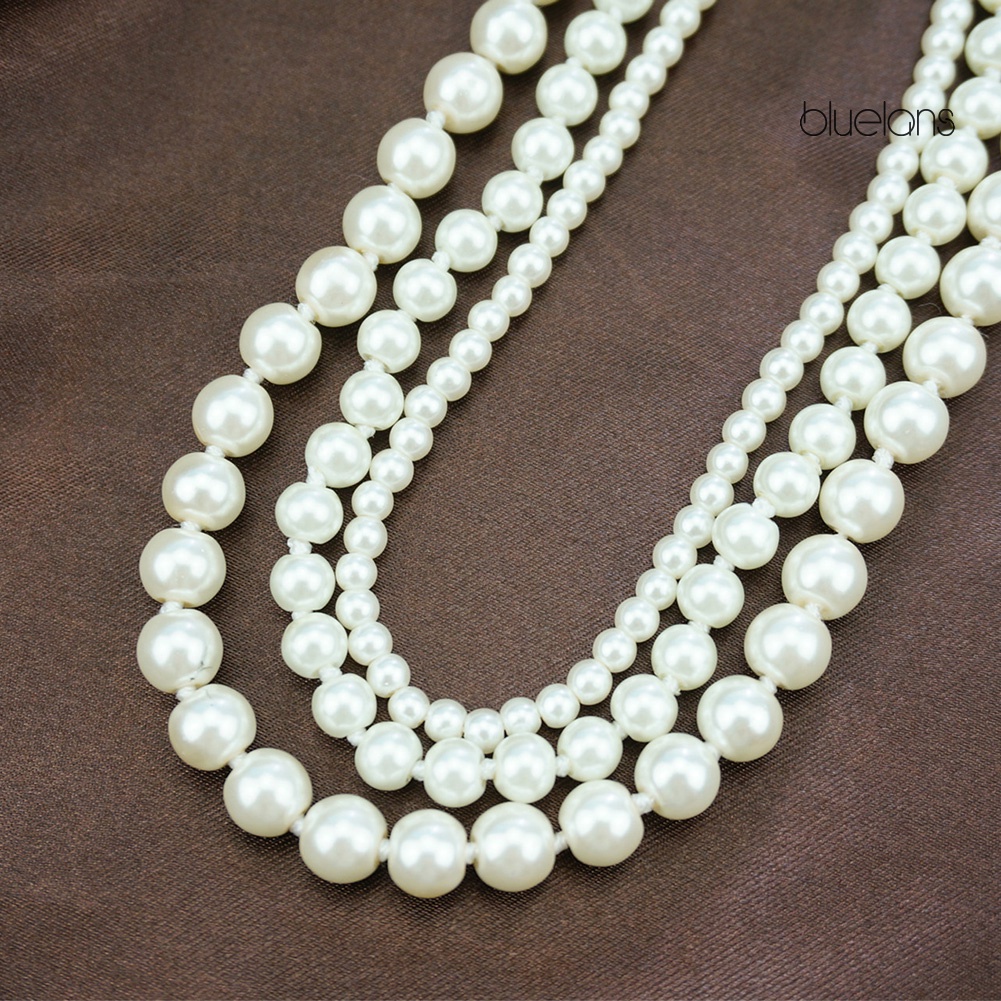 Vòng cổ Nhiều Tầng Đính Ngọc Trai Giả Thời Trang Dành Cho Nữ