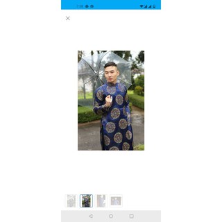 Áo dài cách tân nam gấm đồng tiền (còn vàng)