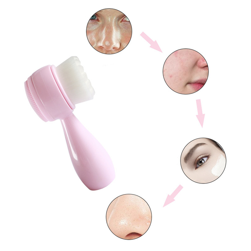 [Hàng mới về] Cọ Rửa Mặt Thủ Công Đầu Silicone Mềm Mại Làm Sạch Sâu
